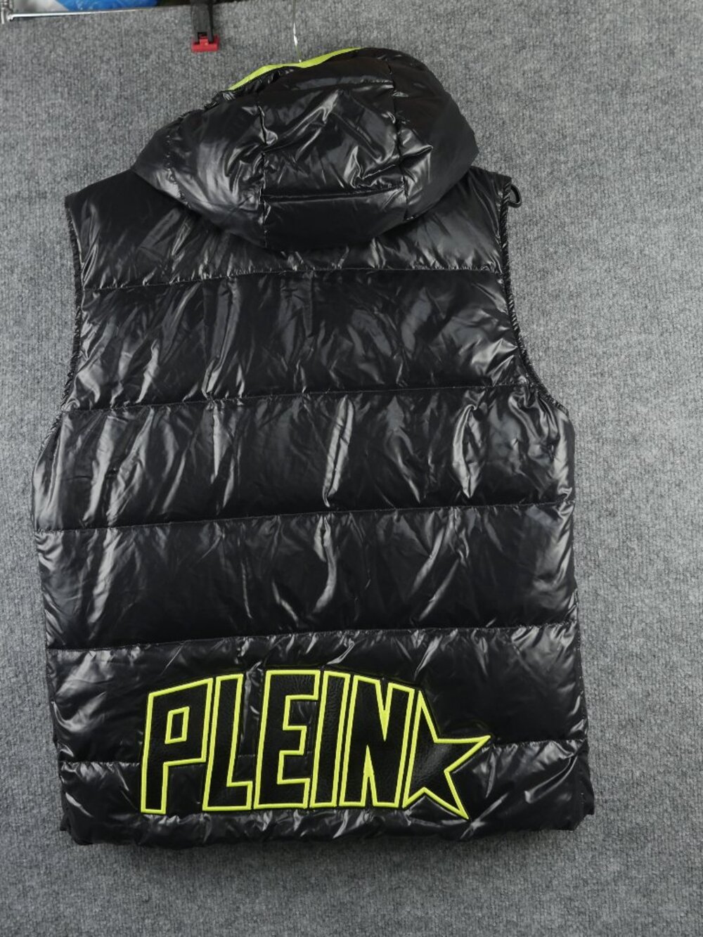 Philipp Plein Down Puffer Vest Black Neon Logo Made in Italy Men's M